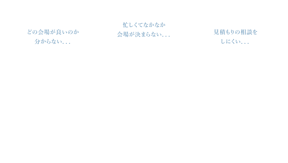 式場選びの不安や悩み